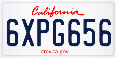CA license plate 6XPG656