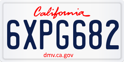 CA license plate 6XPG682
