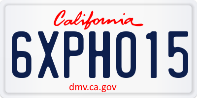 CA license plate 6XPH015
