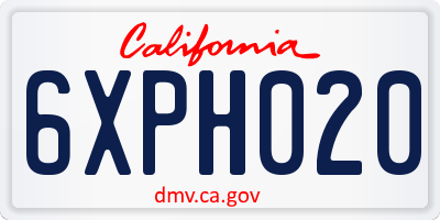 CA license plate 6XPH020