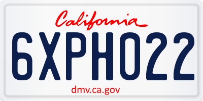 CA license plate 6XPH022