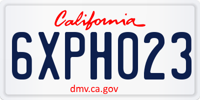 CA license plate 6XPH023