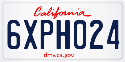 CA license plate 6XPH024