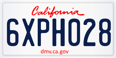 CA license plate 6XPH028