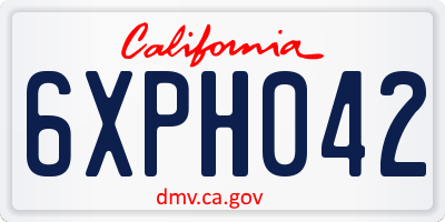 CA license plate 6XPH042