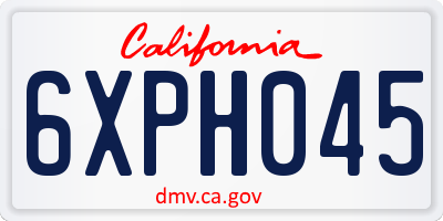 CA license plate 6XPH045