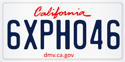CA license plate 6XPH046