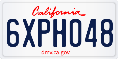 CA license plate 6XPH048