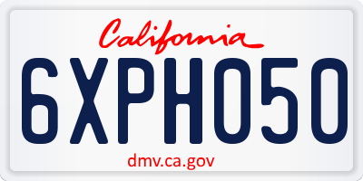 CA license plate 6XPH050
