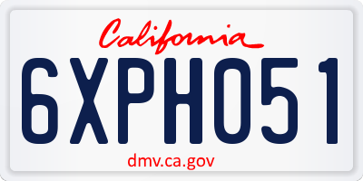 CA license plate 6XPH051