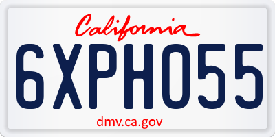 CA license plate 6XPH055