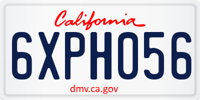 CA license plate 6XPH056
