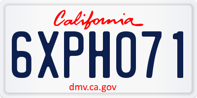 CA license plate 6XPH071