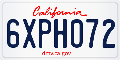 CA license plate 6XPH072