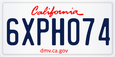CA license plate 6XPH074