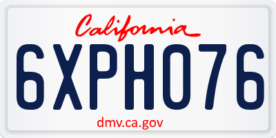 CA license plate 6XPH076