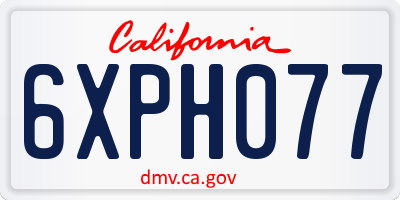 CA license plate 6XPH077