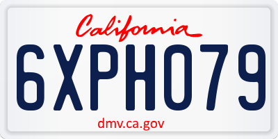 CA license plate 6XPH079