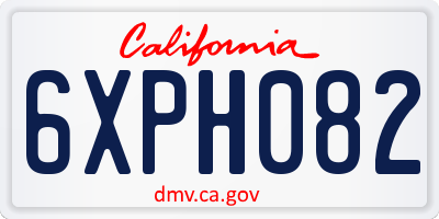 CA license plate 6XPH082