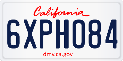 CA license plate 6XPH084