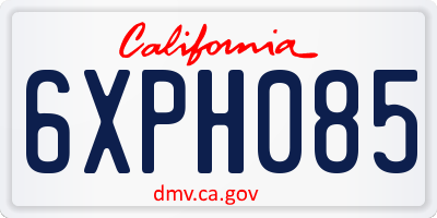 CA license plate 6XPH085