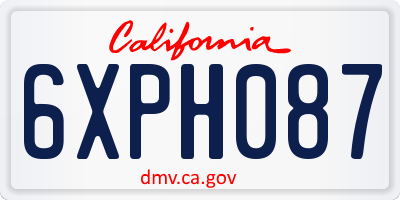 CA license plate 6XPH087