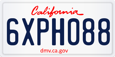 CA license plate 6XPH088