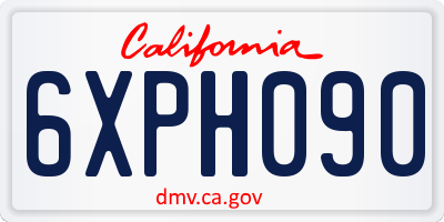 CA license plate 6XPH090