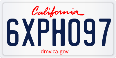 CA license plate 6XPH097