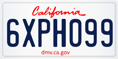CA license plate 6XPH099