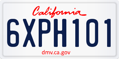 CA license plate 6XPH101