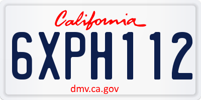 CA license plate 6XPH112