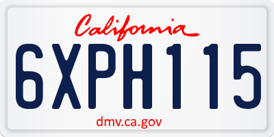 CA license plate 6XPH115