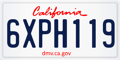 CA license plate 6XPH119