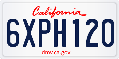 CA license plate 6XPH120