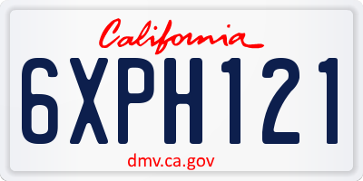CA license plate 6XPH121