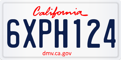CA license plate 6XPH124