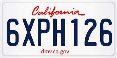 CA license plate 6XPH126