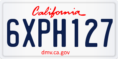 CA license plate 6XPH127