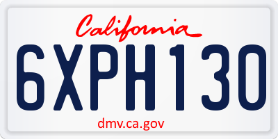 CA license plate 6XPH130