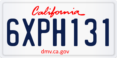 CA license plate 6XPH131