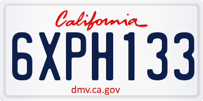 CA license plate 6XPH133