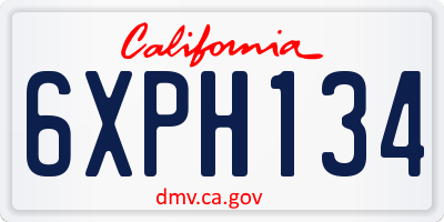 CA license plate 6XPH134