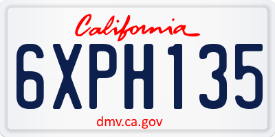 CA license plate 6XPH135