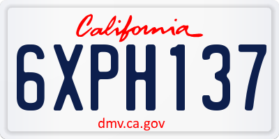 CA license plate 6XPH137