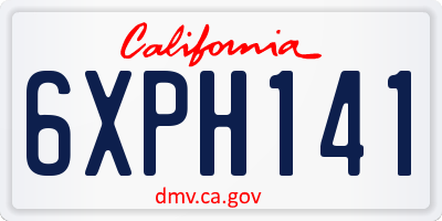CA license plate 6XPH141