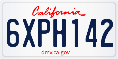CA license plate 6XPH142