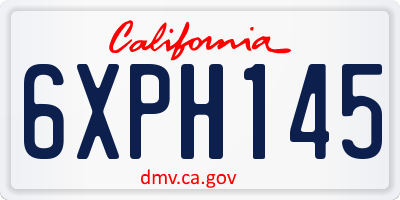 CA license plate 6XPH145