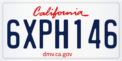 CA license plate 6XPH146