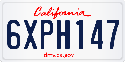 CA license plate 6XPH147